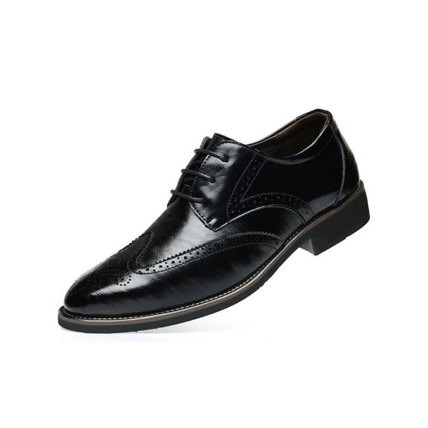 Mens Smart Lace Up Oxford Shoes Wedding Dress Toe Cap  Work Formal Office Brogue